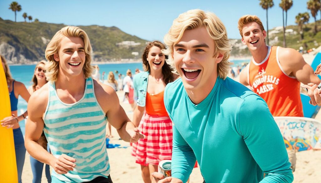 Ross Lynch on the Teen Beach Movie Set