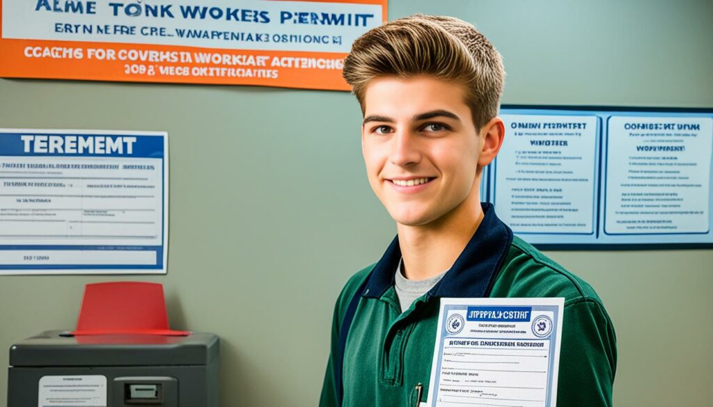 Teen worker with work permit